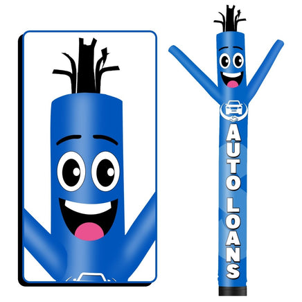 6 10 15 20FT Tall Auto Loans Waving Inflatable Tube Man(Blower Not Included) - goodeny