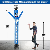 6 10 15 20FT Tall Auto Loans Waving Inflatable Tube Man(Blower Not Included) - goodeny