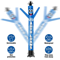 6 10 15 20FT Tall Auto Loans Waving Inflatable Tube Man(Blower Not Included) - goodeny