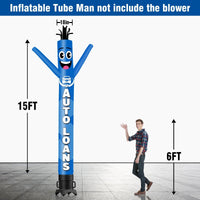6 10 15 20FT Tall Auto Loans Waving Inflatable Tube Man(Blower Not Included) - goodeny