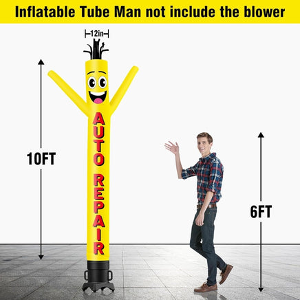 6 10 15 20FT Tall Auto Repair Waving Inflatable Tube Man(Blower Not Included) - goodeny