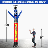 6 10 15 20FT Tall Auto Stereo Waving Inflatable Tube Man(Blower Not Included) - goodeny