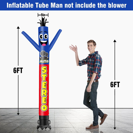 6 10 15 20FT Tall Auto Stereo Waving Inflatable Tube Man(Blower Not Included) - goodeny