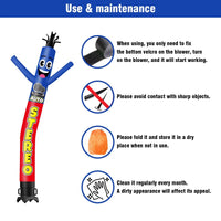 6 10 15 20FT Tall Auto Stereo Waving Inflatable Tube Man(Blower Not Included) - goodeny