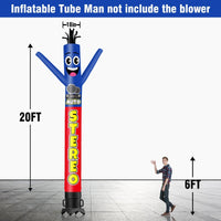 6 10 15 20FT Tall Auto Stereo Waving Inflatable Tube Man(Blower Not Included) - goodeny