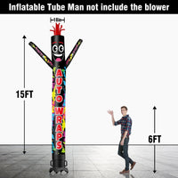 6 10 15 20FT Tall Auto Wraps Waving Inflatable Tube Man(Blower Not Included) - goodeny