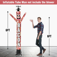 6 10 15 20FT Tall Bacon Waving Inflatable Tube Man(Blower Not Included) - goodeny