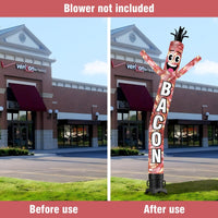 6 10 15 20FT Tall Bacon Waving Inflatable Tube Man(Blower Not Included) - goodeny