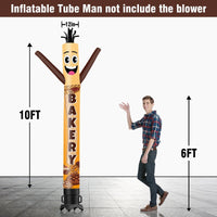 6 10 15 20FT Tall Bakery Waving Inflatable Tube Man(Blower Not Included) - goodeny