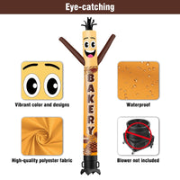 6 10 15 20FT Tall Bakery Waving Inflatable Tube Man(Blower Not Included) - goodeny