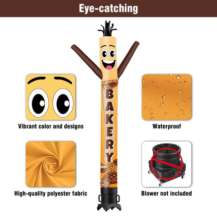 6 10 15 20FT Tall Bakery Waving Inflatable Tube Man(Blower Not Included) - goodeny