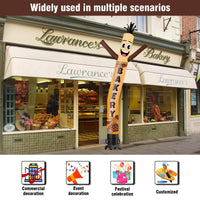 6 10 15 20FT Tall Bakery Waving Inflatable Tube Man(Blower Not Included) - goodeny