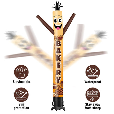 6 10 15 20FT Tall Bakery Waving Inflatable Tube Man(Blower Not Included) - goodeny