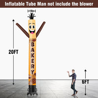 6 10 15 20FT Tall Bakery Waving Inflatable Tube Man(Blower Not Included) - goodeny