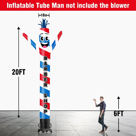 6 10 15 20FT Tall Barber Shop Waving Inflatable Tube Man(Blower Not Included) - goodeny