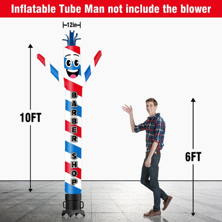 6 10 15 20FT Tall Barber Shop Waving Inflatable Tube Man(Blower Not Included) - goodeny