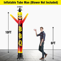 6 10 15 20FT Tall BBQ Waving Inflatable Tube Man(Blower Not Included) - goodeny