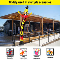 6 10 15 20FT Tall BBQ Waving Inflatable Tube Man(Blower Not Included) - goodeny