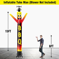 6 10 15 20FT Tall BBQ Waving Inflatable Tube Man(Blower Not Included) - goodeny