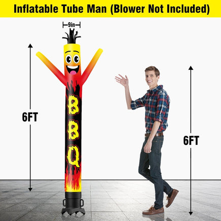 6 10 15 20FT Tall BBQ Waving Inflatable Tube Man(Blower Not Included) - goodeny