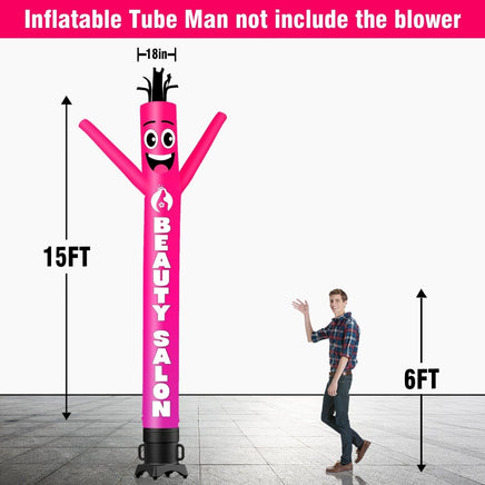6 10 15 20FT Tall Beauty Salon Waving Inflatable Tube Man(Blower Not Included) - goodeny