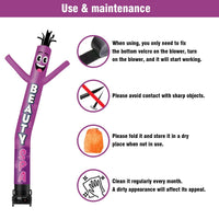 6 10 15 20FT Tall Beauty Spa Waving Inflatable Tube Man(Blower Not Included) - goodeny