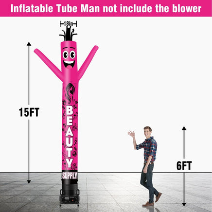 6 10 15 20FT Tall Beauty Supply Waving Inflatable Tube Man(Blower Not Included) - goodeny