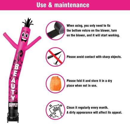 6 10 15 20FT Tall Beauty Supply Waving Inflatable Tube Man(Blower Not Included) - goodeny