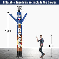 6 10 15 20FT Tall Beer Waving Inflatable Tube Man(Blower Not Included) - goodeny