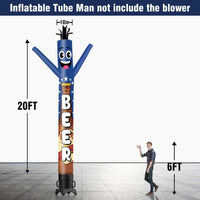 6 10 15 20FT Tall Beer Waving Inflatable Tube Man(Blower Not Included) - goodeny