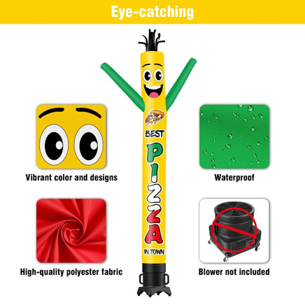 6 10 15 20FT Tall Best Hot Pizza Waving Inflatable Tube Man(Blower Not Included) - goodeny