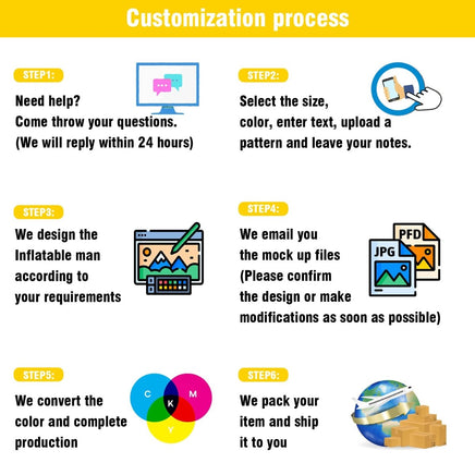 6 10 15 20FT Tall Best Hot Pizza Waving Inflatable Tube Man(Blower Not Included) - goodeny