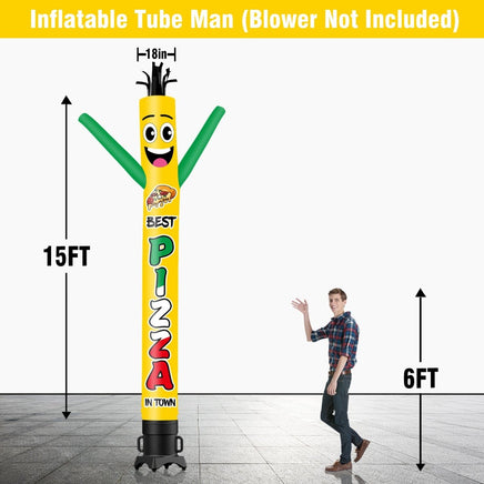 6 10 15 20FT Tall Best Hot Pizza Waving Inflatable Tube Man(Blower Not Included) - goodeny