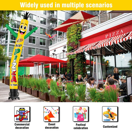 6 10 15 20FT Tall Best Hot Pizza Waving Inflatable Tube Man(Blower Not Included) - goodeny