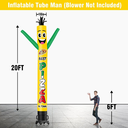 6 10 15 20FT Tall Best Hot Pizza Waving Inflatable Tube Man(Blower Not Included) - goodeny