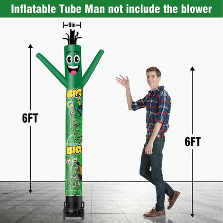6 10 15 20FT Tall Big Goals Big Fun Waving Inflatable Tube Man(Blower Not Included) - goodeny
