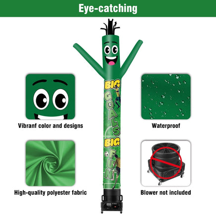 6 10 15 20FT Tall Big Goals Big Fun Waving Inflatable Tube Man(Blower Not Included) - goodeny
