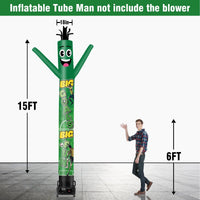 6 10 15 20FT Tall Big Goals Big Fun Waving Inflatable Tube Man(Blower Not Included) - goodeny