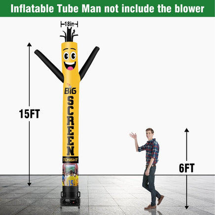 6 10 15 20FT Tall Big Screen Tonight Waving Inflatable Tube Man(Blower Not Included) - goodeny