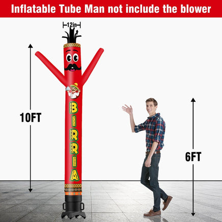 6 10 15 20FT Tall Birria Waving Inflatable Tube Man(Blower Not Included) - goodeny