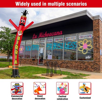 6 10 15 20FT Tall Birria Waving Inflatable Tube Man(Blower Not Included) - goodeny