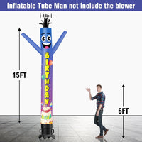 6 10 15 20FT Tall Birthday Waving Inflatable Tube Man(Blower Not Included) - goodeny