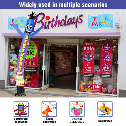 6 10 15 20FT Tall Birthday Waving Inflatable Tube Man(Blower Not Included) - goodeny