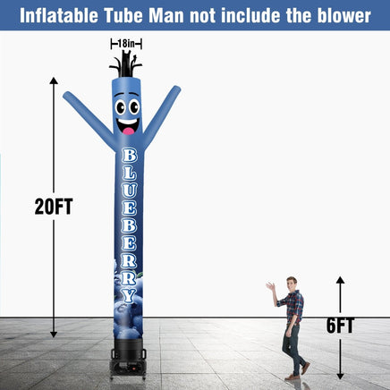 6 10 15 20FT Tall Blueberry Waving Inflatable Tube Man(Blower Not Included) - goodeny