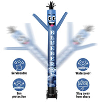 6 10 15 20FT Tall Blueberry Waving Inflatable Tube Man(Blower Not Included) - goodeny