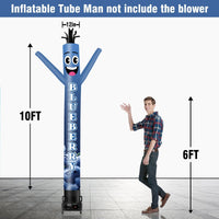 6 10 15 20FT Tall Blueberry Waving Inflatable Tube Man(Blower Not Included) - goodeny