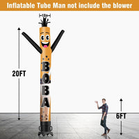 6 10 15 20FT Tall Boba Waving Inflatable Tube Man(Blower Not Included) - goodeny