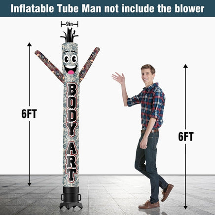 6 10 15 20FT Tall Body Art Waving Inflatable Tube Man(Blower Not Included) - goodeny