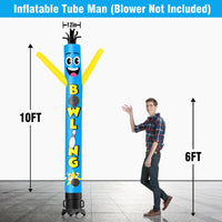 6 10 15 20FT Tall Bowling Waving Inflatable Tube Man(Blower Not Included) - goodeny