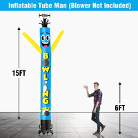 6 10 15 20FT Tall Bowling Waving Inflatable Tube Man(Blower Not Included) - goodeny